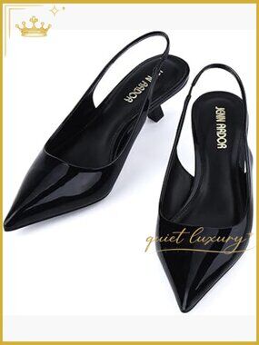 Slingback Kitten Heels Sandals Wide Width Dress Shoes Women's Low Heels